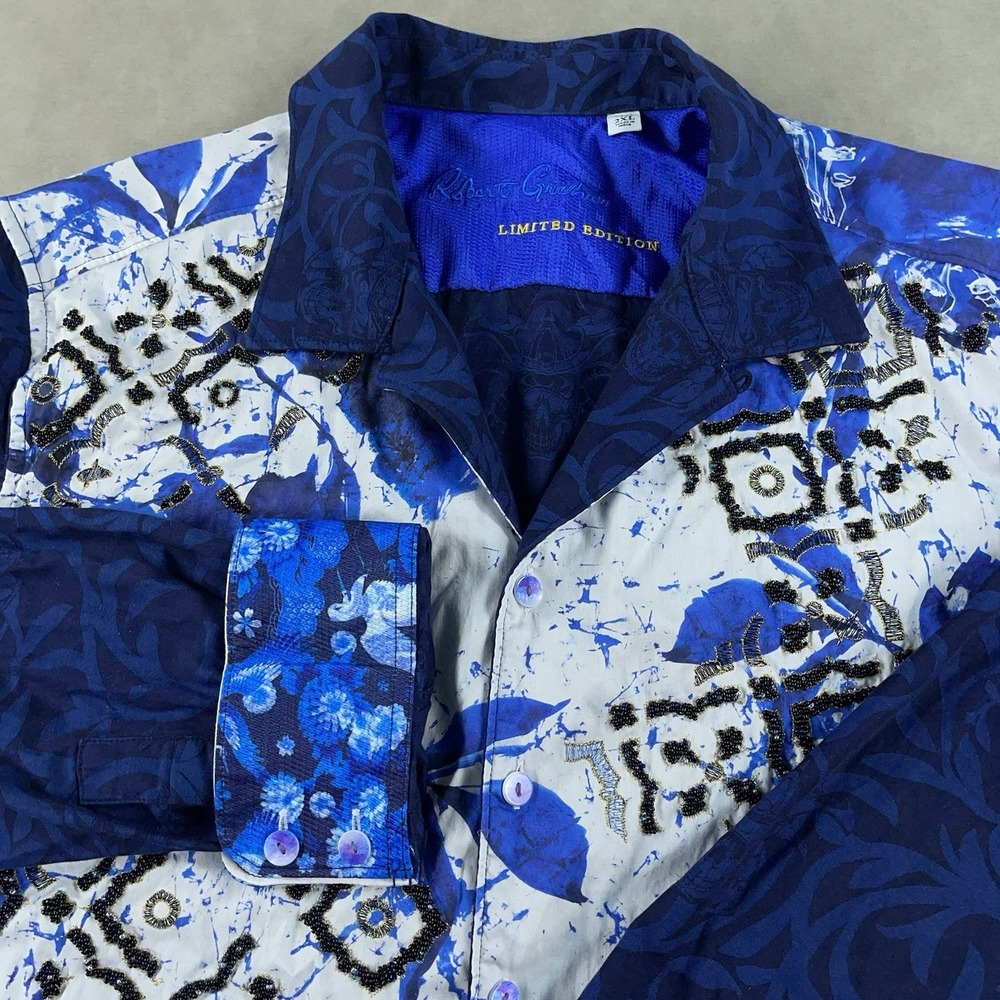 $498 Robert Graham Shirt 2XL Colorful‎ Limited Edition All Over Print 37/347